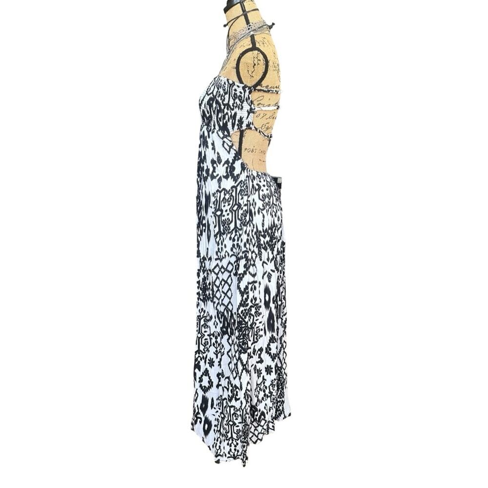 ANTHRO - RAVIYA women's Black and White Summer Strapless Dress - SIZE L - LARGE - Picture 3 of 16